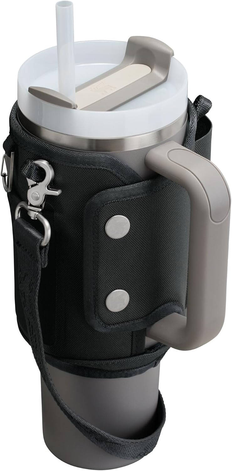 STANLEY All Day Quencher Carry All for 40 oz Tumbler with Handle | Crossbody Bag with Phone Holder Pocket, Card Sleeve & Detachable Strap | Water Bottle Carrier Bag | BPA-Free | Black