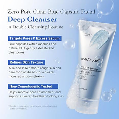 medicube Zero Pore Capsule Cleanser & Multi Pore Brush For Deep Cleansing