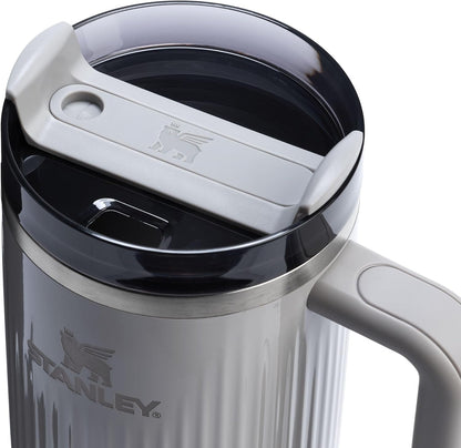 STANLEY Quencher H2.0 Tumbler with Handle and Straw 40 oz | Flowstate 3-Position Lid | Cup Holder Compatible for Travel | Insulated Stainless Steel Cup | BPA-Free | Fluted Ash Gloss