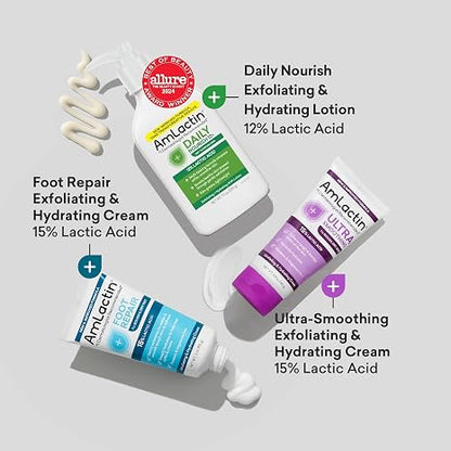 Amlactin Essentials Skin Care Set, Lactic Acid Body & Foot Care