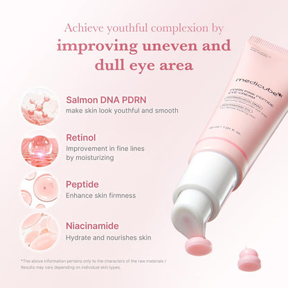 medicube Eye Serum with Salmon DNA PDRN & Pink Peptides, Korean Skincare, 1.01 fl.oz (Pack of 2)
