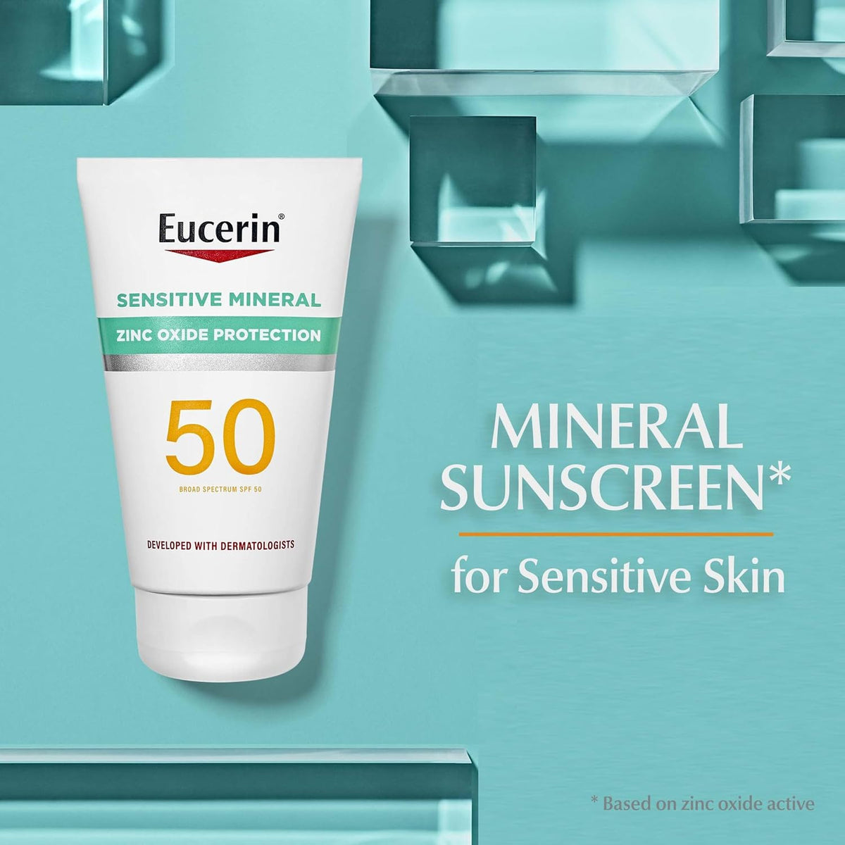 Eucerin Sun Sensitive Mineral Sunscreen Lotion, Face, Body, SPF 50, 4 FL OZ