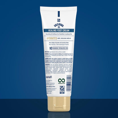 Gold Bond Healing Foot Cream for Dry Feet and Cracked Heels, 4 Oz With Aloe | Gold Bond lotion is a rich foot cream that nourishes & softens for healthier looking feet