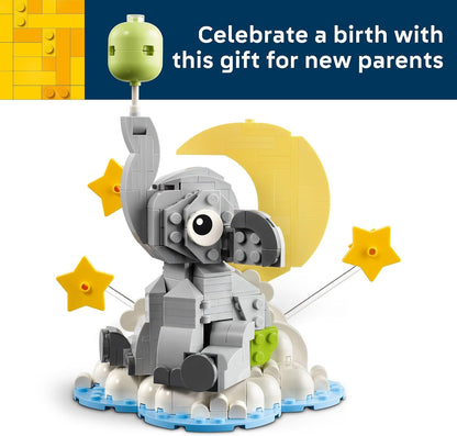 LEGO Baby Elephant in the Sky - Building Set for Adults, Ages 18+ - Nursery Decor for New Parents - Gift for Baby Showers for a Boy or Girl - 40814