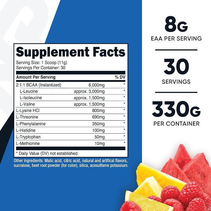 Nutricost EAA Powder 30 Servings (Fruit Punch) - Essential Amino Acids - Non-GMO, Gluten Free, Vegetarian Friendly (Pack of 2)