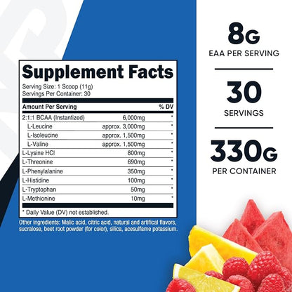 Nutricost EAA Powder 30 Servings (Fruit Punch) - Essential Amino Acids - Non-GMO, Gluten Free, Vegetarian Friendly (Pack of 2)