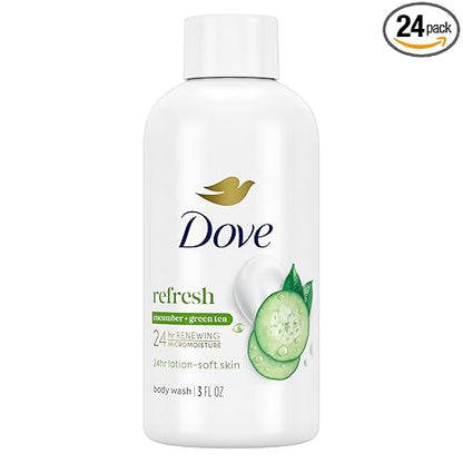 Dove Body Wash 24 Count Refreshing Cucumber and Green Tea Refreshes Skin Cleanser That Effectively Washes Away Bacteria While Nourishing Your 3 oz