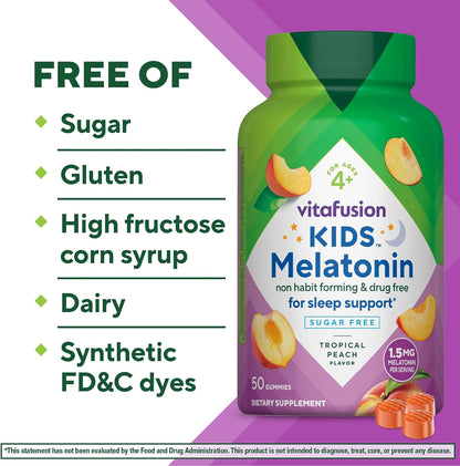 Vitafusion Kids Melatonin Gummy | Sugar Free | 1.5 mg | 50 Gummies