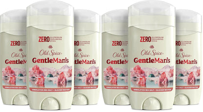 Old Spice GentleMan's Aluminum Free Dry Feel Deodorant for Men,24/7 Lasting Freshness,Gentle on Skin with Skin Conditioners,Himalayan Sea Salt + Glacier Water Scent,3.0 oz,(Pack of 6)
