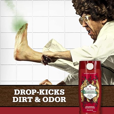 Body Wash for Men by Old Spice, Wild Collection Men's Body Wash, Bearglove, 16 Fl Oz (Pack of 4)