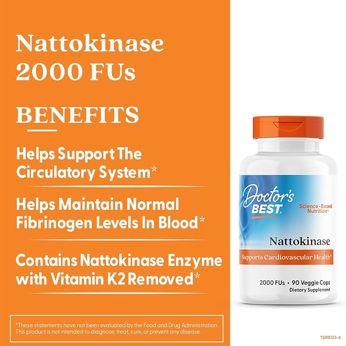 Doctor's Best Nattokinase 2000 FU Supplement, for Men & Women, 90 Veg Caps