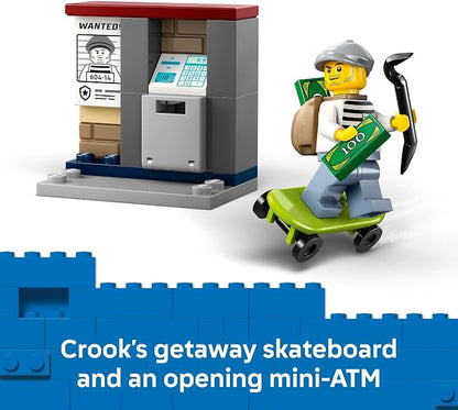 LEGO City Police Motorcycle Chase Building Toy for Kids - Pretend Play Building Blocks for Boys & Girls, Ages 4+ - Preschool Learning Toy W/Police & Crook Minifigures - Gift for Birthdays - 60455