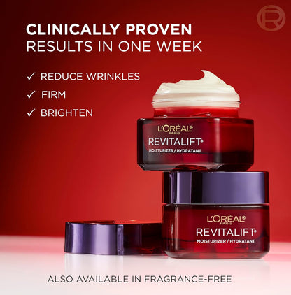 L'Oreal Paris Revitalift Triple Power Anti-Aging Face Moisturizer Travel Size, Pro Retinol, Hyaluronic Acid & Vitamin C, Reduce Wrinkles, Trial 0.5 Oz