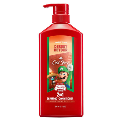 Old Spice Mens 2-in-1 Shampoo and Conditioner, Desert Detour, x The Super Mario Galaxy Movie, 21.9 fl oz