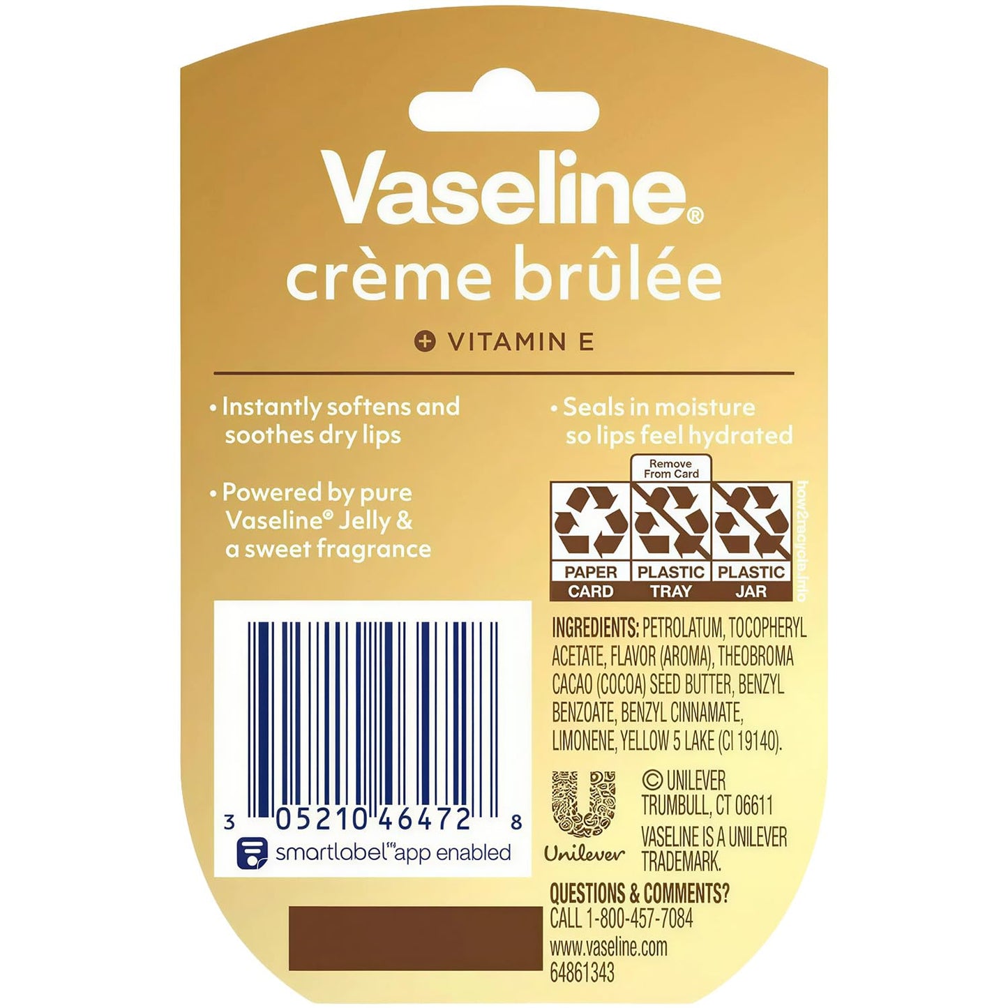 Vaseline Lip Therapy Creme Brulee Mini 12-Pack – Moisturizing Lip Balm for Soft, Smooth Lips, 0.25 Oz Ea