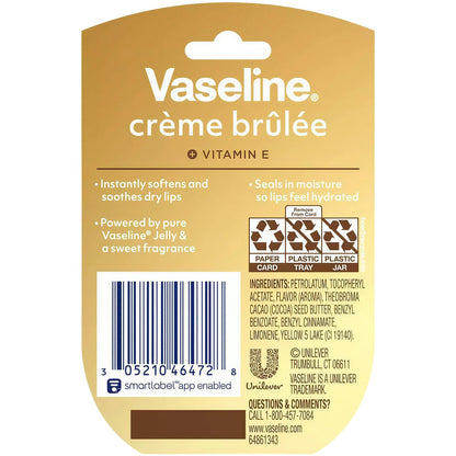 Vaseline Lip Therapy Creme Brulee Mini 12-Pack – Moisturizing Lip Balm for Soft, Smooth Lips, 0.25 Oz Ea