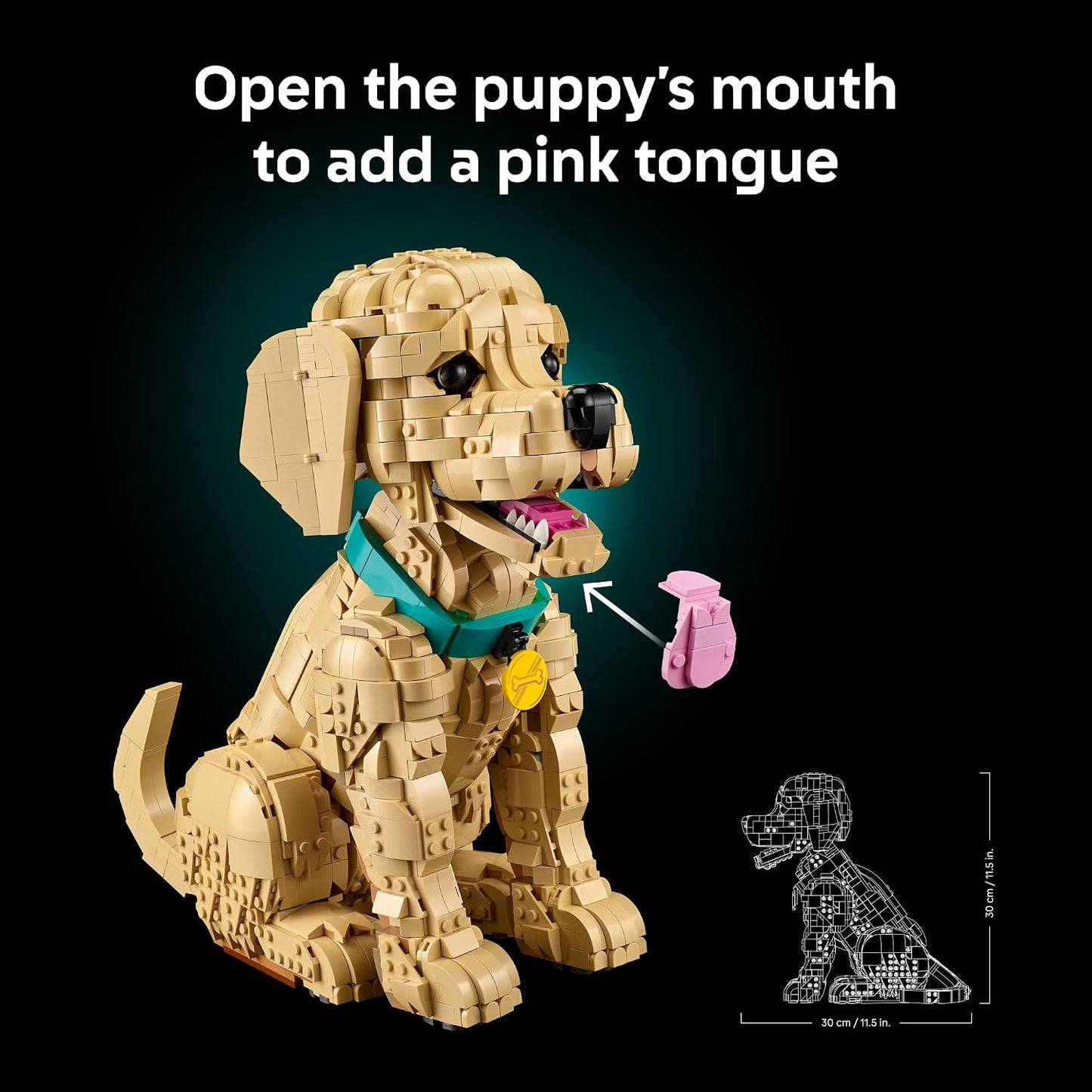 LEGO Icons Golden Retriever Puppy Building Set for Adults, Ages 18+ - Gift for Birthdays - Decor for Home, Bedroom, or Book Shelf - Posable Dog Figure - 11384