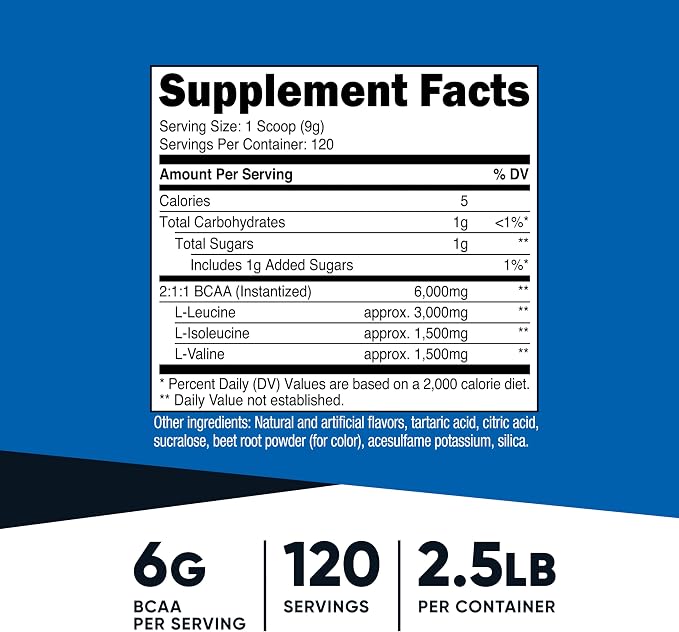Nutricost BCAA Powder 2:1:1 (Watermelon, 120 Servings)