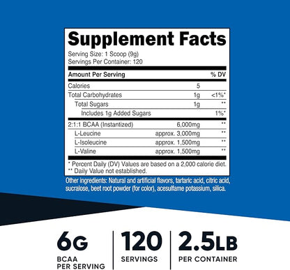 Nutricost BCAA Powder 2:1:1 (Watermelon, 120 Servings)
