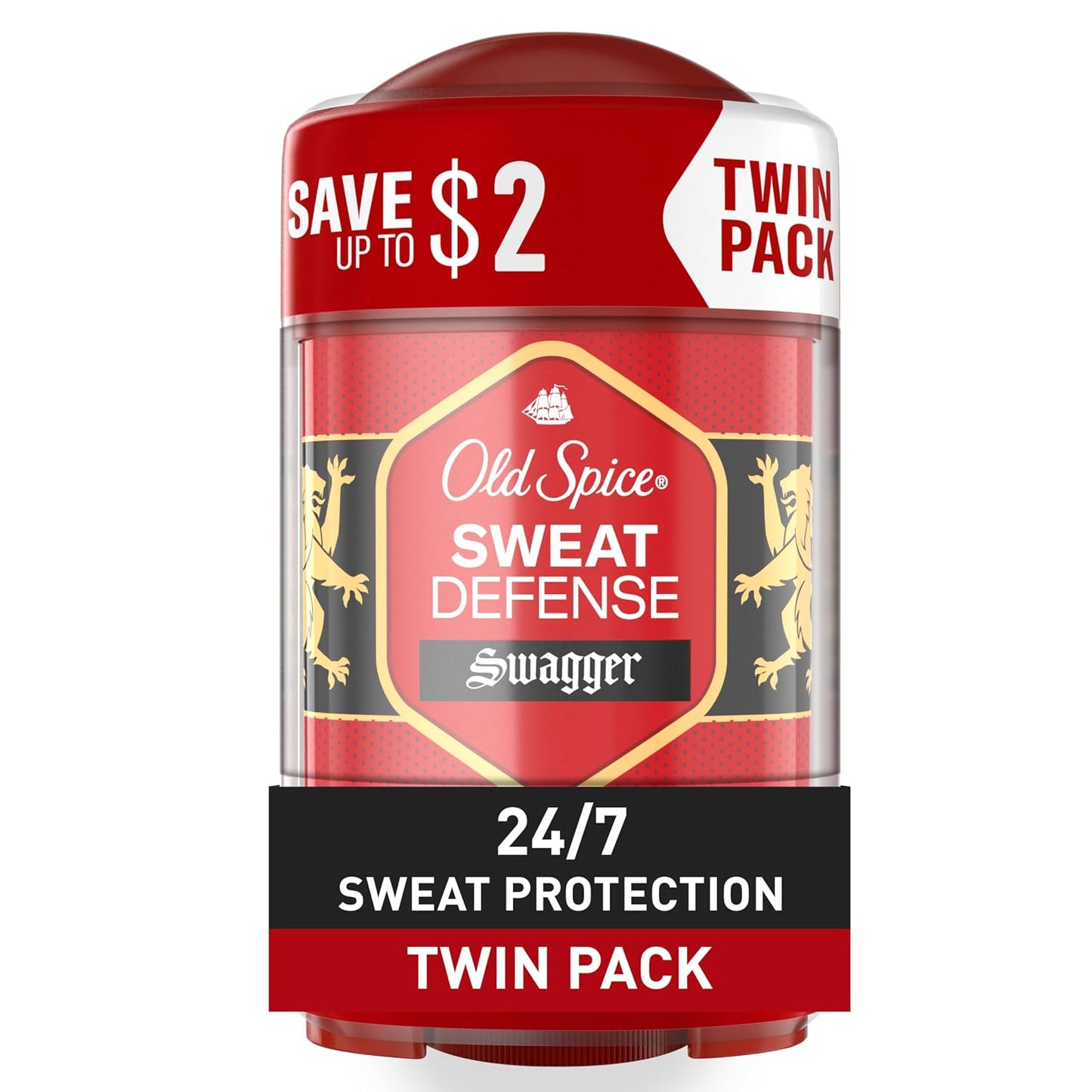 Old Spice Sweat Defense Antiperspirant & Deodorant for Men, 24/7 Ultimate Sweat Protection, Long Lasting Scent, Soft Solid, Swagger with Cedarwood Scent, 2.6 oz (Pack of 12)