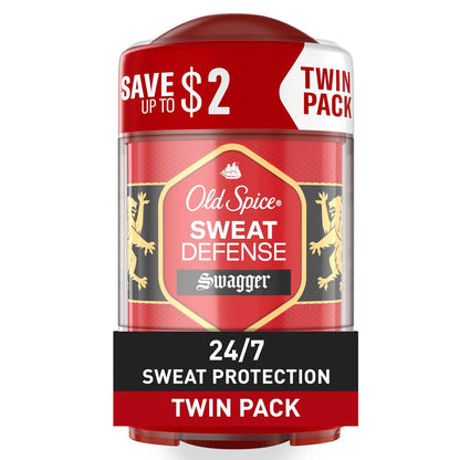 Old Spice Sweat Defense Antiperspirant & Deodorant for Men, 24/7 Ultimate Sweat Protection, Long Lasting Scent, Soft Solid, Swagger with Cedarwood Scent, 2.6 oz (Pack of 12)
