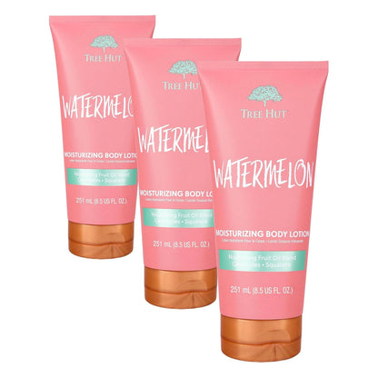 Tree Hut Watermelon Moisturizing Body Lotion | Ceramide and Squalene Formula Helps Protect Skin | Long-lasting Hydration Leaves Skin Feeling Soft & Moisturized | 8.5 fl oz. (Pack of 3)