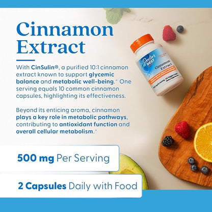 Doctor's Best Cinnamon Bark Extract Capsules, Gluten Free, 120 Veg Caps