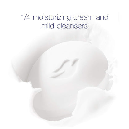 Dove Beauty Bar Gentle Cleanser for Softer and Smoother Skin with 1/4 Moisturizing Cream White More Moisturizing than Bar Soap, 3.75 oz, 14 Bars