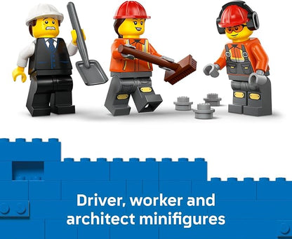 LEGO City Cement Mixer Truck Building Toy for Boys & Girls, Ages 7+ - Pretend Play Construction Toy W/Rotating Drum & 3 Worker Minifigures - Gift Idea for Birthdays - 60478