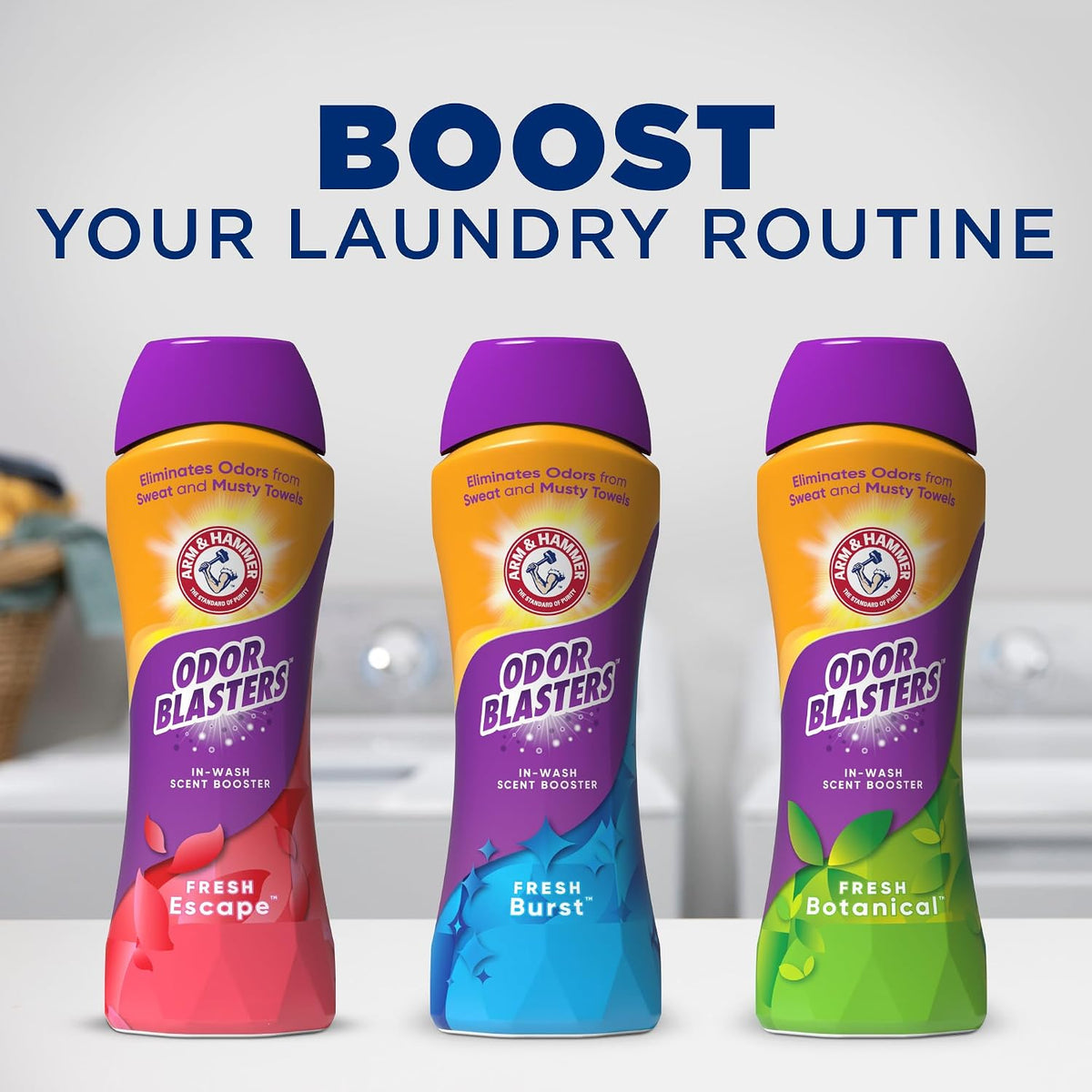 ARM & HAMMER Odor Blasters In-Wash Scent Booster, Fresh Botanical, 24 Ounce (Pack of 6)