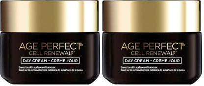 LOreal Paris Age Perfect Cell Renewal Anti-Aging Day Moisturizer with Broad Spectrum SPF 25 Sunscreen,Antioxidants,and Vitamin E 1.7oz,(Pack of 2)