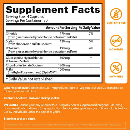 Doctor's BEST Glucosamine Chondroitin MSM, Non GMO, 120 Capsules