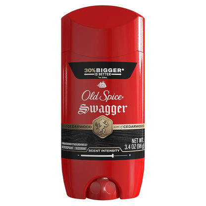 Old Spice Antiperspirant Deodorant for Men, 24/7 Sweat & Odor Protection, 24/7 Lasting Freshness, Invisible Solid, Swagger with Cedarwood Scent, 3.4 oz