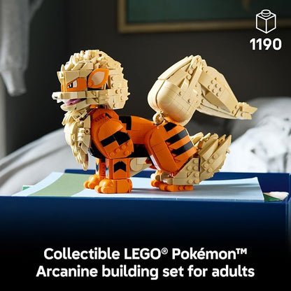 LEGO Pokémon Arcanine 72160 | Collectible Building Set for Adults, Ages 18+, Posable Pokémon Model Kit for Display, Bedroom, Desk or Book Shelf Decor