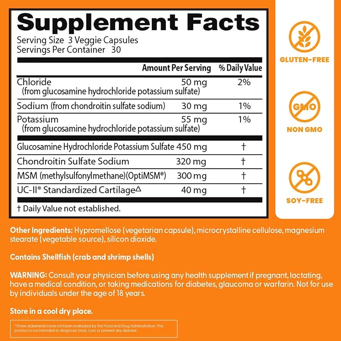 Doctor's Best Glucosamine Chondroitin MSM + UC-II, Non GMO, 90 Veg Capsules