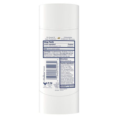 Dove Advanced Care Antiperspirant Deodorant Stick Beauty Finish for Helping Repair Skin Barrier After Shaving, with 72-Hour Sweat & Odor Protection, 2.6 oz