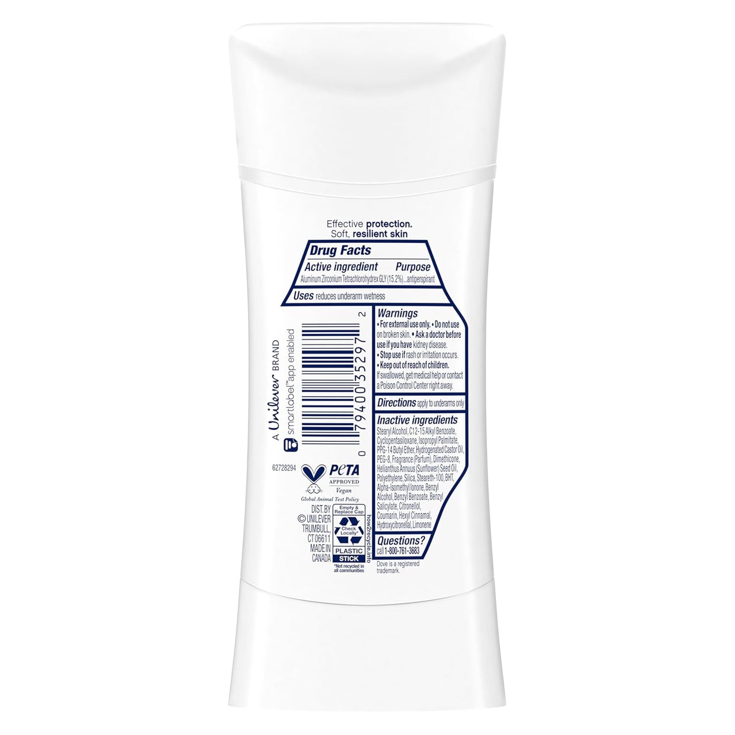 Dove Advanced Care Anti Deo Stick Cool Essentials Pack of 12 for helping your skin barrier repair after shaving 72 h odor control and all-day sweat protection with Pro Ceramide Technology 2.6 oz