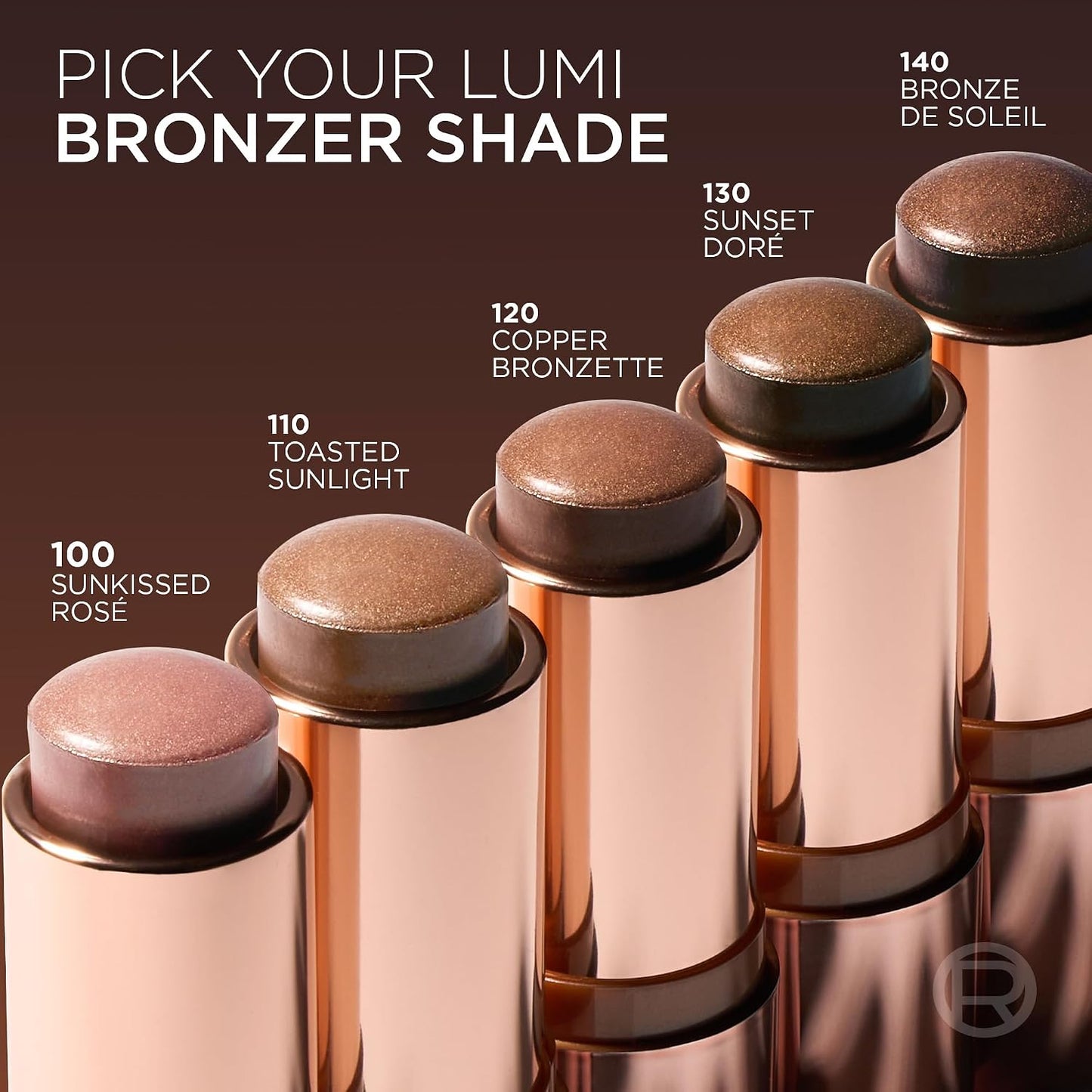 L'Oreal Paris Lumi Bronze Le Stick Soleil Bronzer Stick, Cream-To-Powder Bronzer For A Sunkissed Face Makeup Glow, 110 Toasted Sunlight