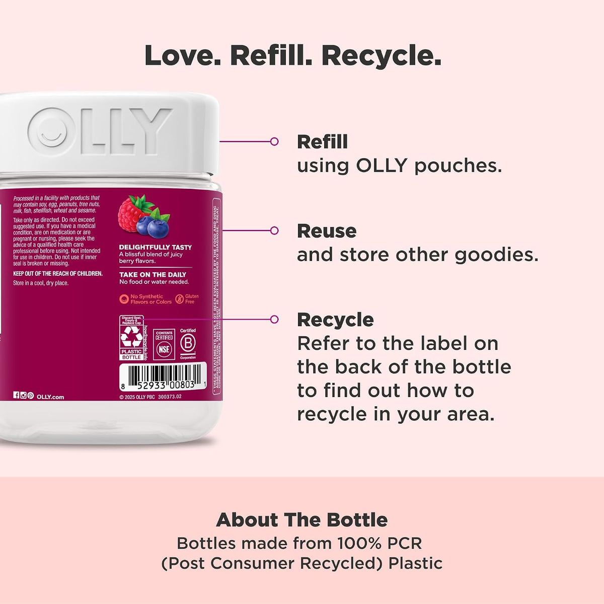 OLLY Women's Multivitamin, Supports Overall Wellness,* Biotin - 130 Count