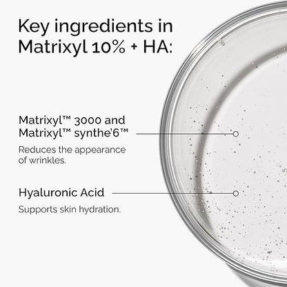 The Ordinary Matrixyl 10% + Hyaluronic Acid, Anti-Aging Serum for Fine Lines and Wrinkles, 1 Fl Oz