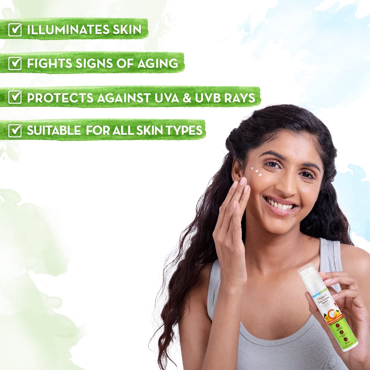 Mamaearth Vitamin C Day Cream with SPF 20 | Fights Signs of Aging and Illuminates Skin | Protects Against UVA & UVB Rays | Unisex Moisturizer | 1.76 Oz/50g