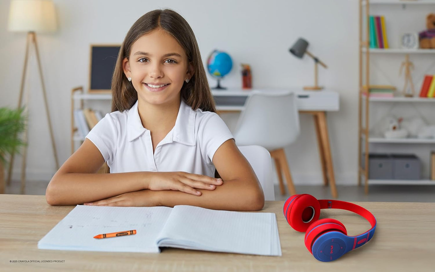 Crayola Kids Over Ear Headphones, Wireless Headphones with Microphone | Lightweight Comfortable Head Phones for Home Travel, Bluetooth 5.0, 5H Playtime, Rechargeable, Hi-Res Sound Audio, FM Radio