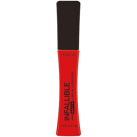 L’Oréal Paris Infallible Pro Matte Liquid Lipstick, Long-Lasting Intense Matte Color, Up to 16HR Wear, highly pigmented, full coverage liquid lipstick, Red Affair, 0.21 fl. oz.