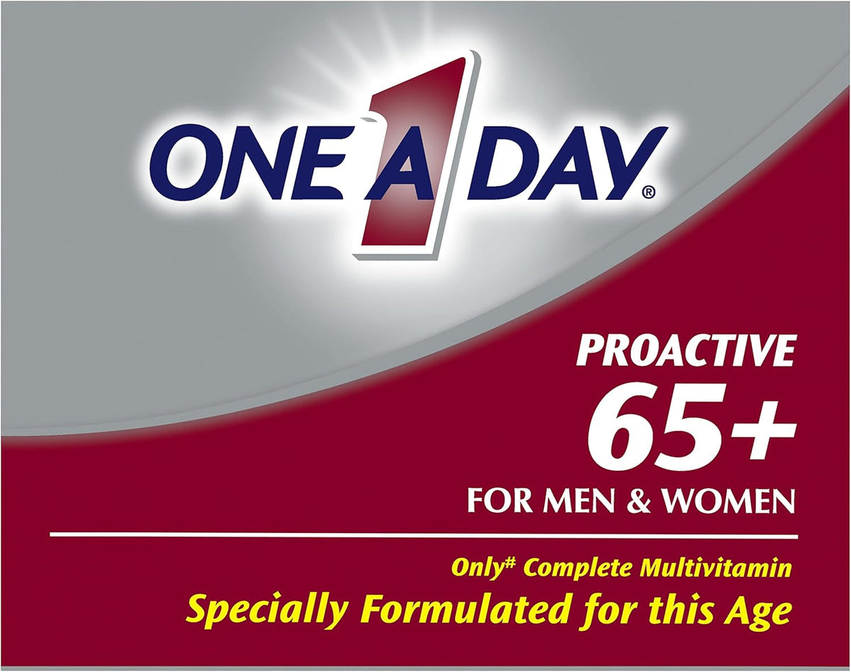 ONE A DAY Proactive 65+, Mens & Womens Multivitamin, Supplement with Vitamin A, C, D, and Zinc to Support Bone Health & Cell Health, Calcium, Folic Acid, Tablet 150 Count (Pack of 2)