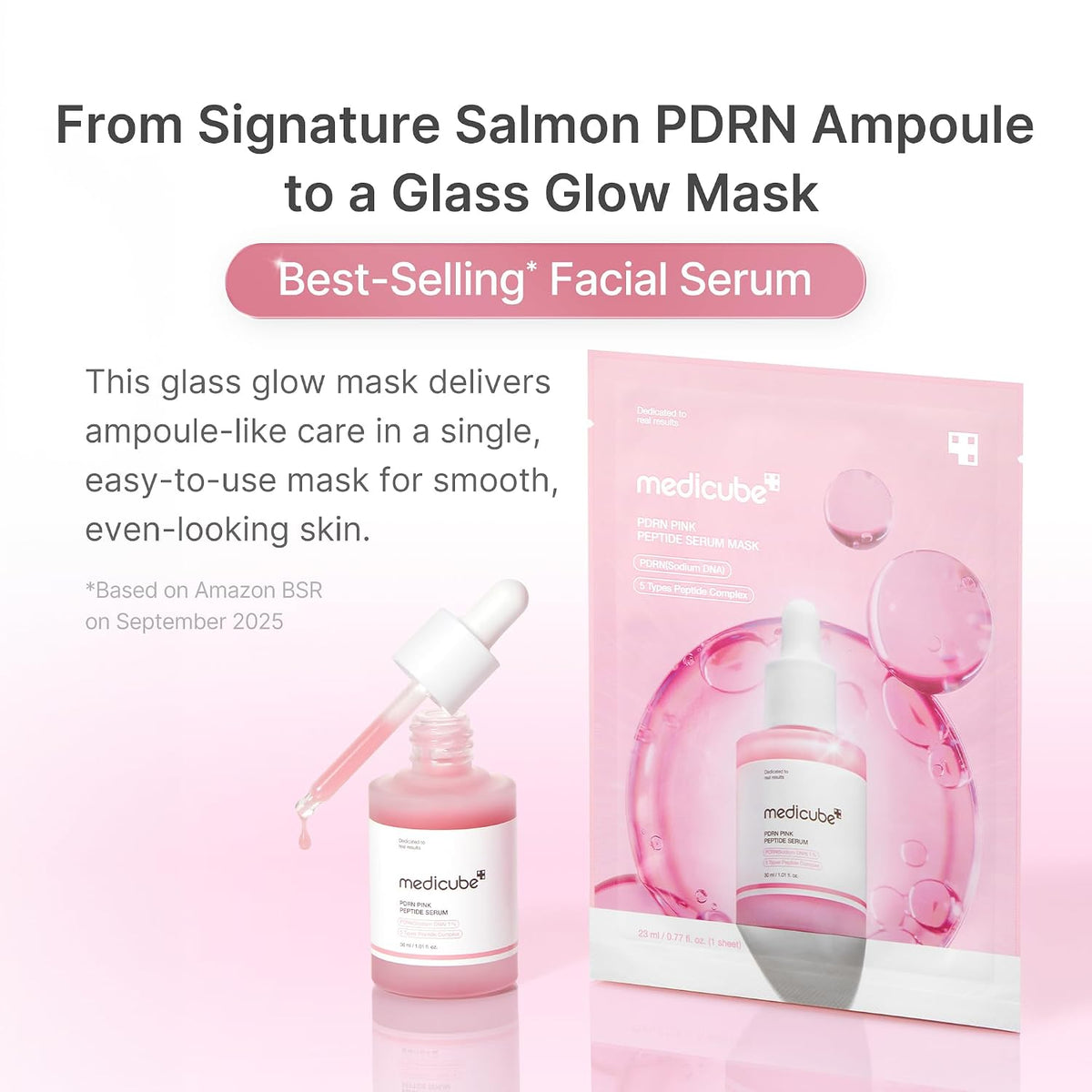 medicube PDRN Pink Peptide Ampoule Sheet Mask 10EA (Pack of 2)