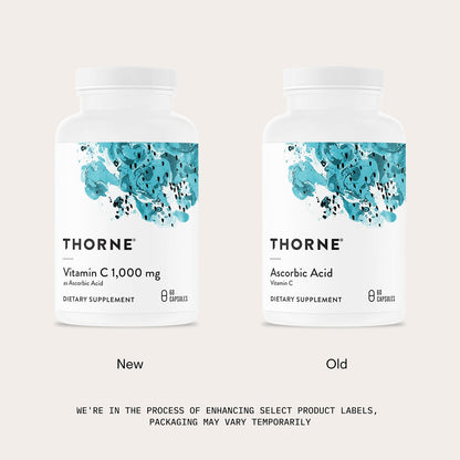 THORNE Vitamin C 1,000 mg, Ascorbic Acid Supplement, 60 Capsules