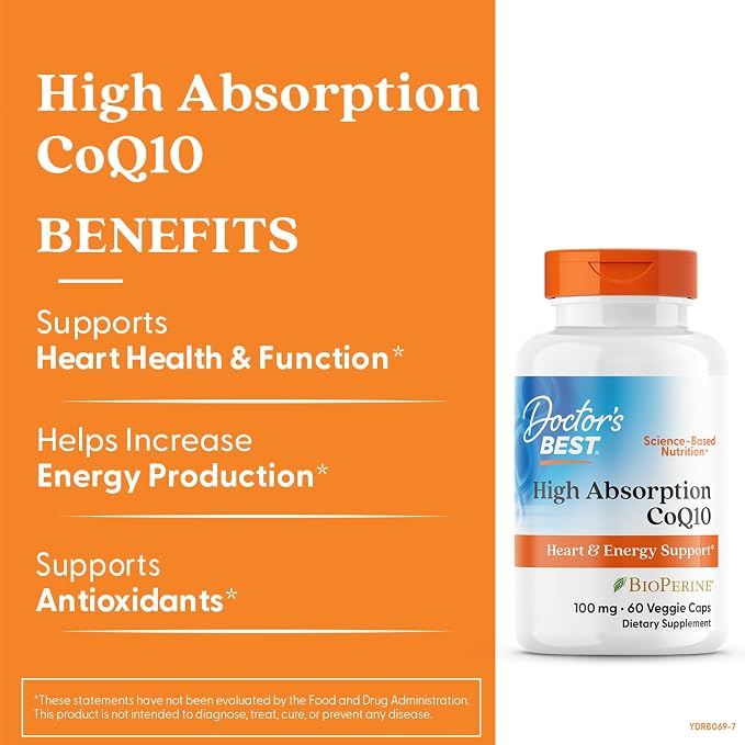 Doctor's BEST High Absorption CoQ10 with BioPerine, 60 Veg Capsules