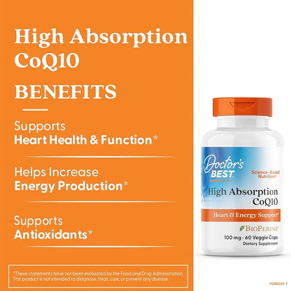 Doctor's BEST High Absorption CoQ10 100mg with BioPerine, 360 Veg Capsules