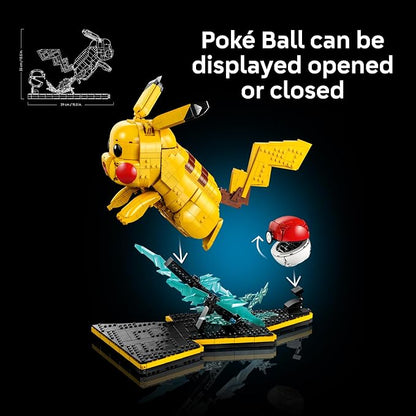 LEGO Pokémon Pikachu and Poké Ball - Collectible Building Sets for Adults, Ages 18+ - Pokémon Figure for Display - Desk, Shelf or Office Decor - Gift for Men & Women - 72152