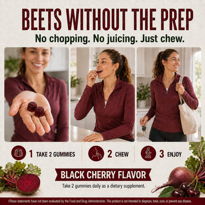 Country Farms Bountiful Beets Gummies, Circulation Superfood, Promotes Energy and Endurance, Nitric Oxide Booster, 60 Servings, White, 120 Count, 2 Pack